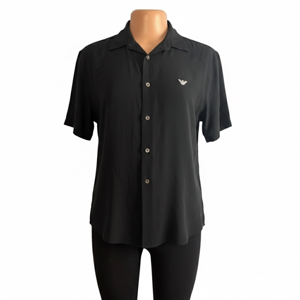 Emporio Armani Charcoal Black Button Down Shirt